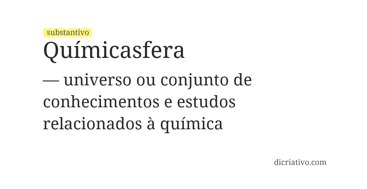 Significado de químicasfera