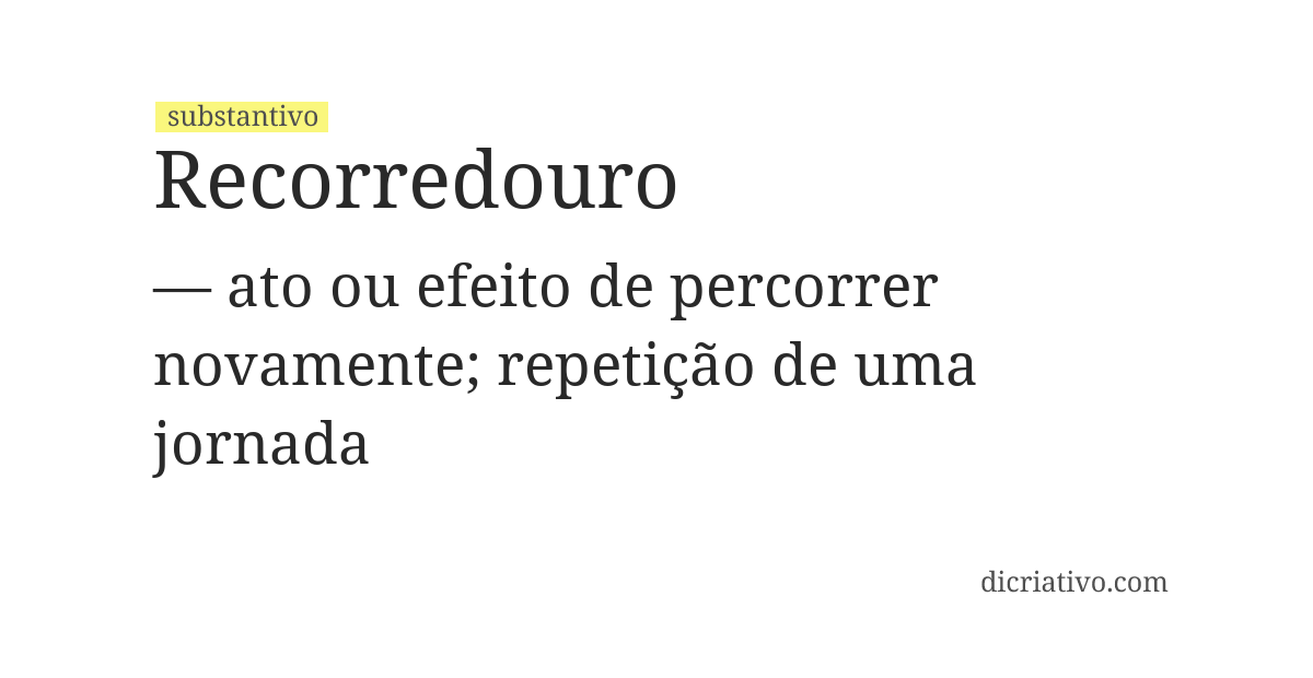 Significado de recorredouro
