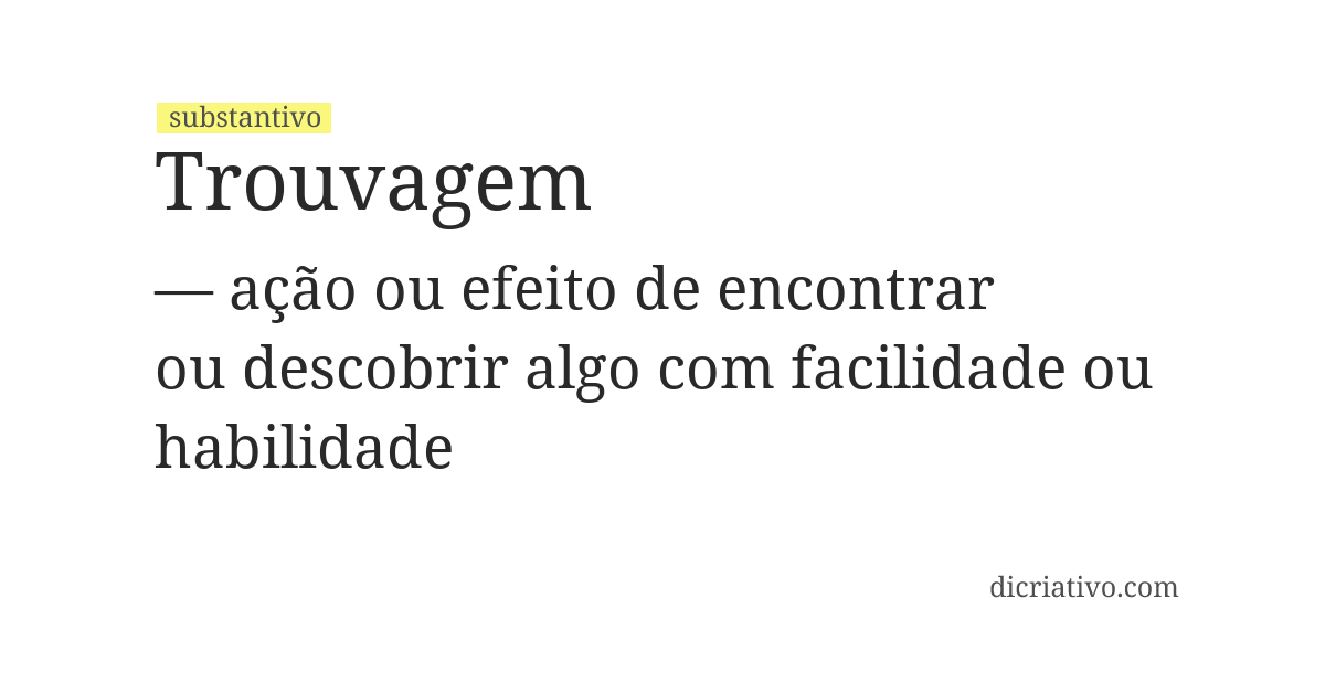 Significado de trouvagem