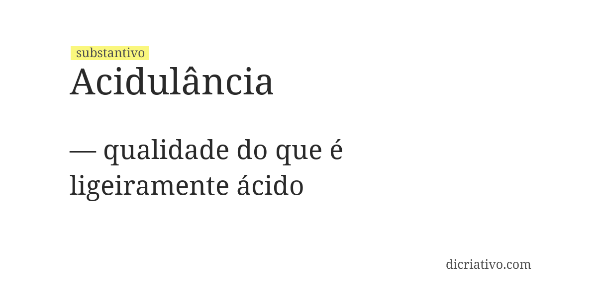 Significado de acidulância