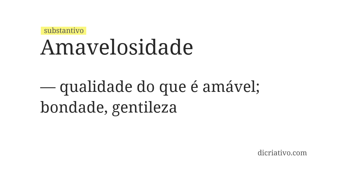 Significado de amavelosidade