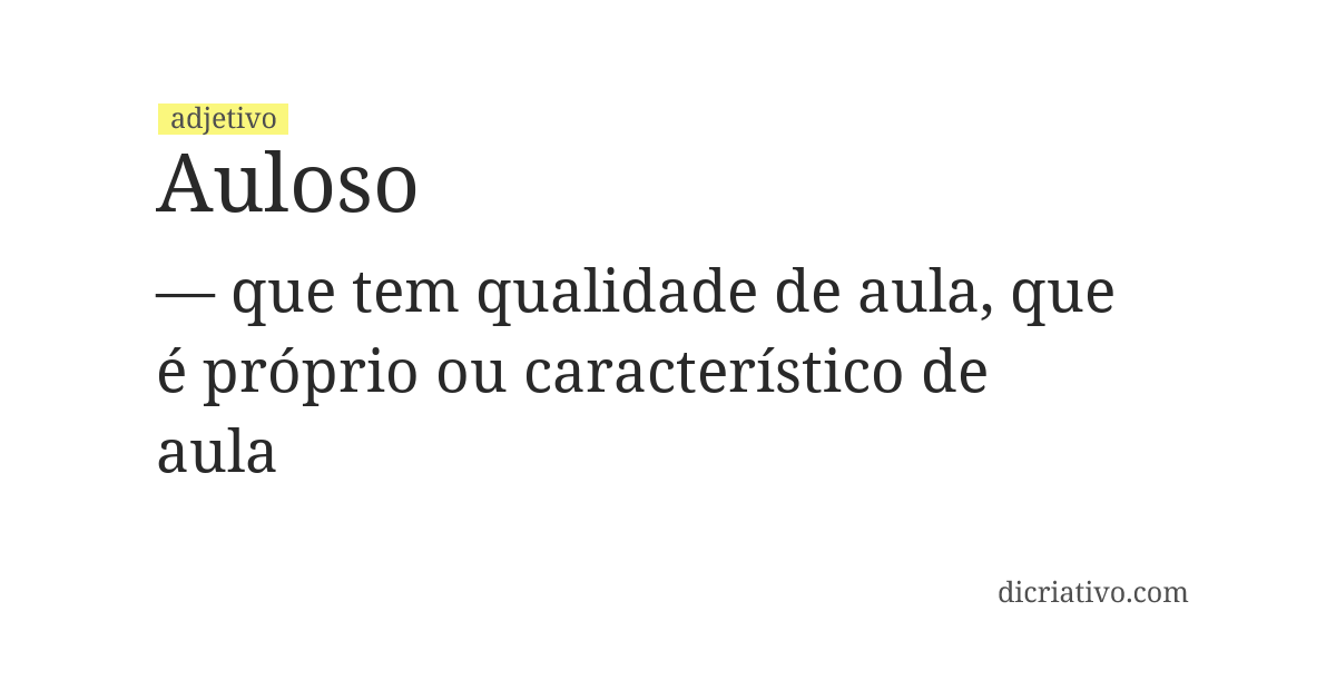 Significado de auloso