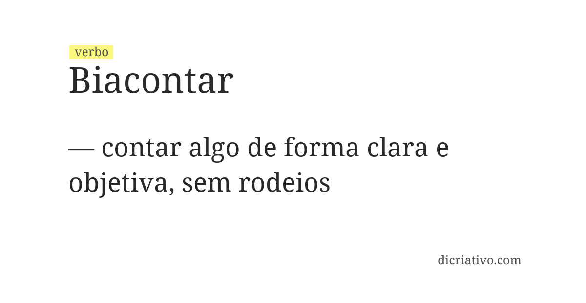 Significado de biacontar