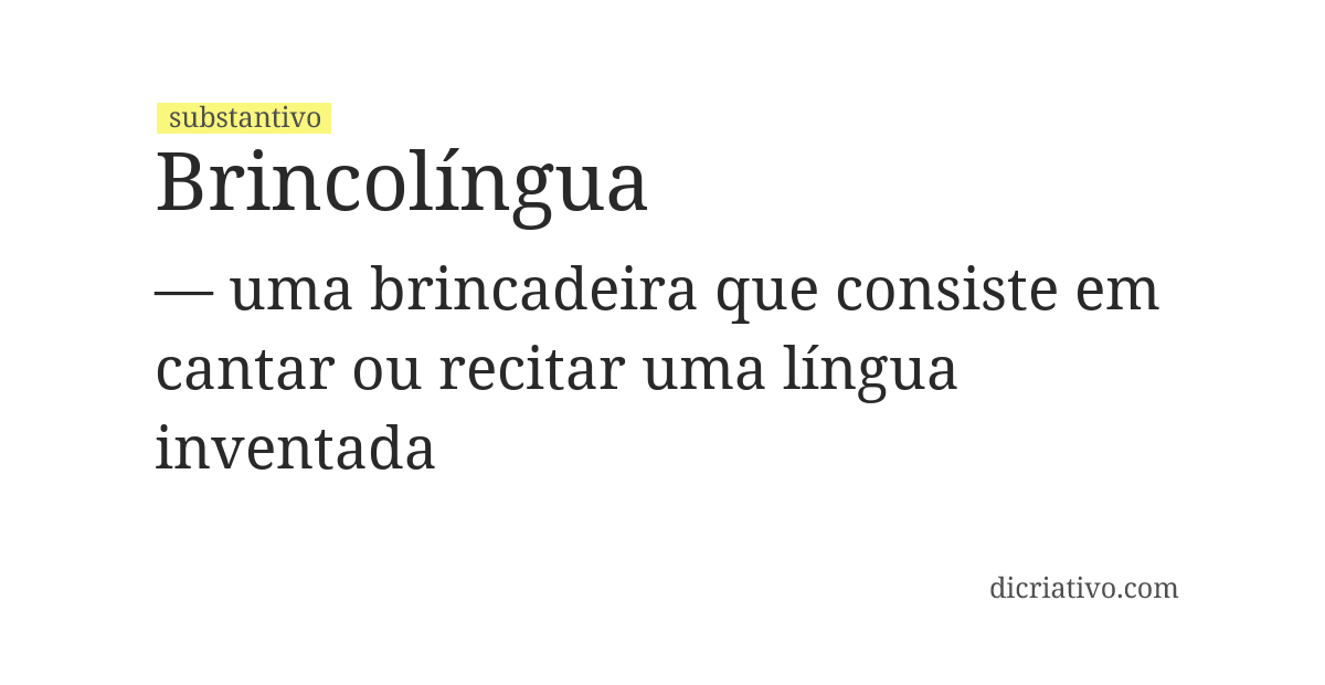 Significado de brincolíngua