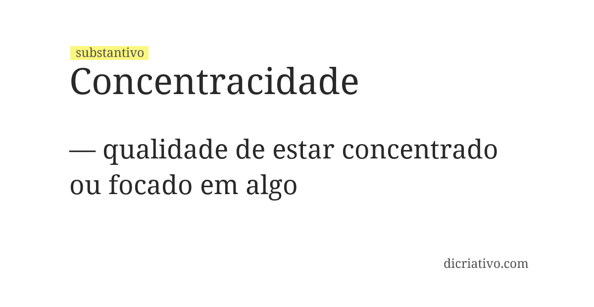 Significado de concentracidade