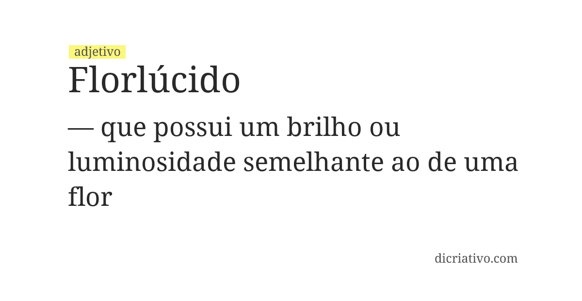 Significado de florlúcido
