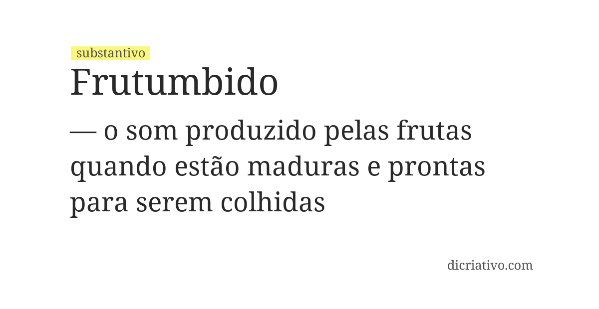 Significado de frutumbido