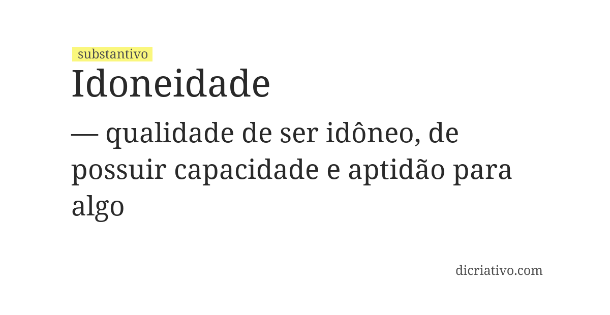 Significado de idoneidade