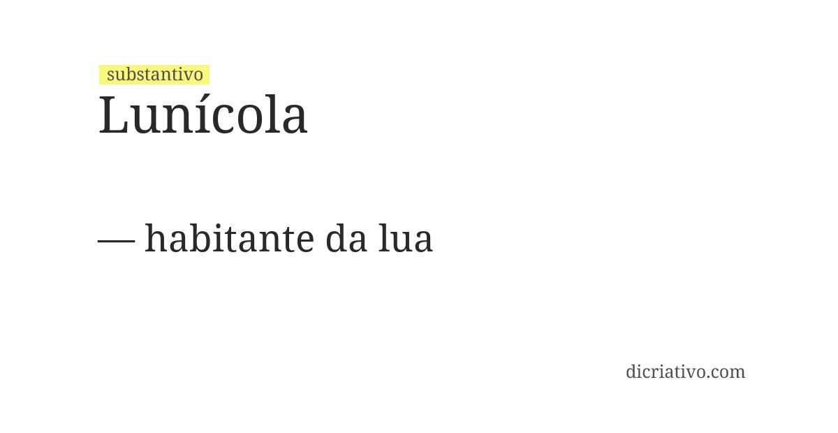 Significado de lunícola