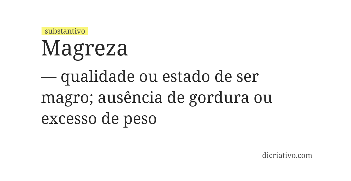 Significado de magreza
