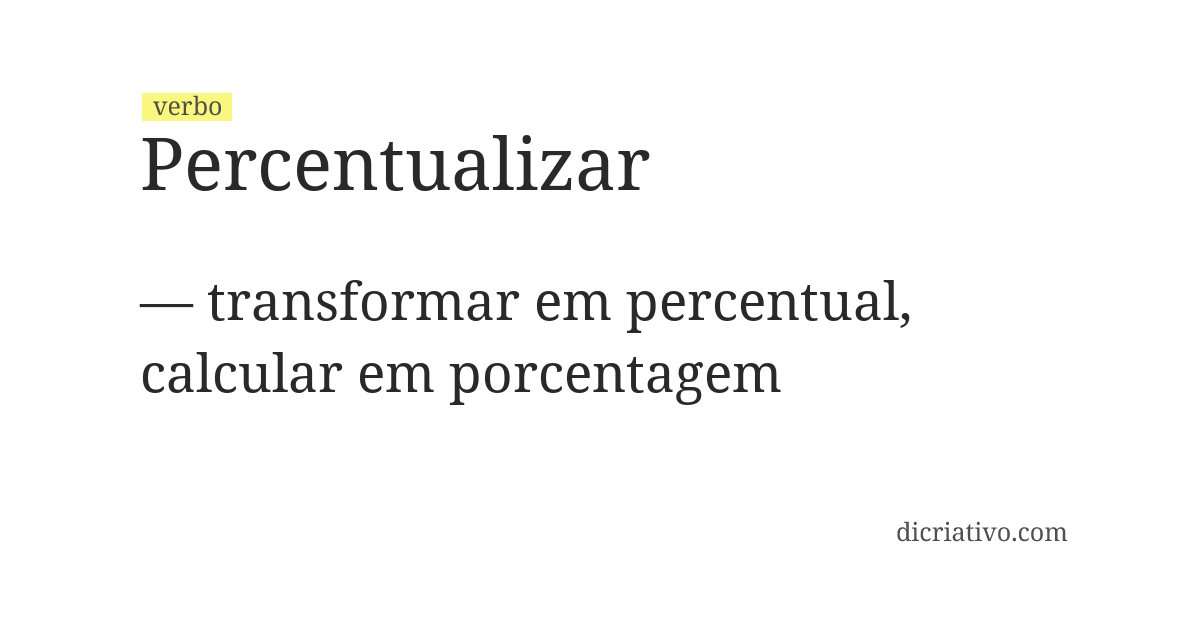 Significado de percentualizar