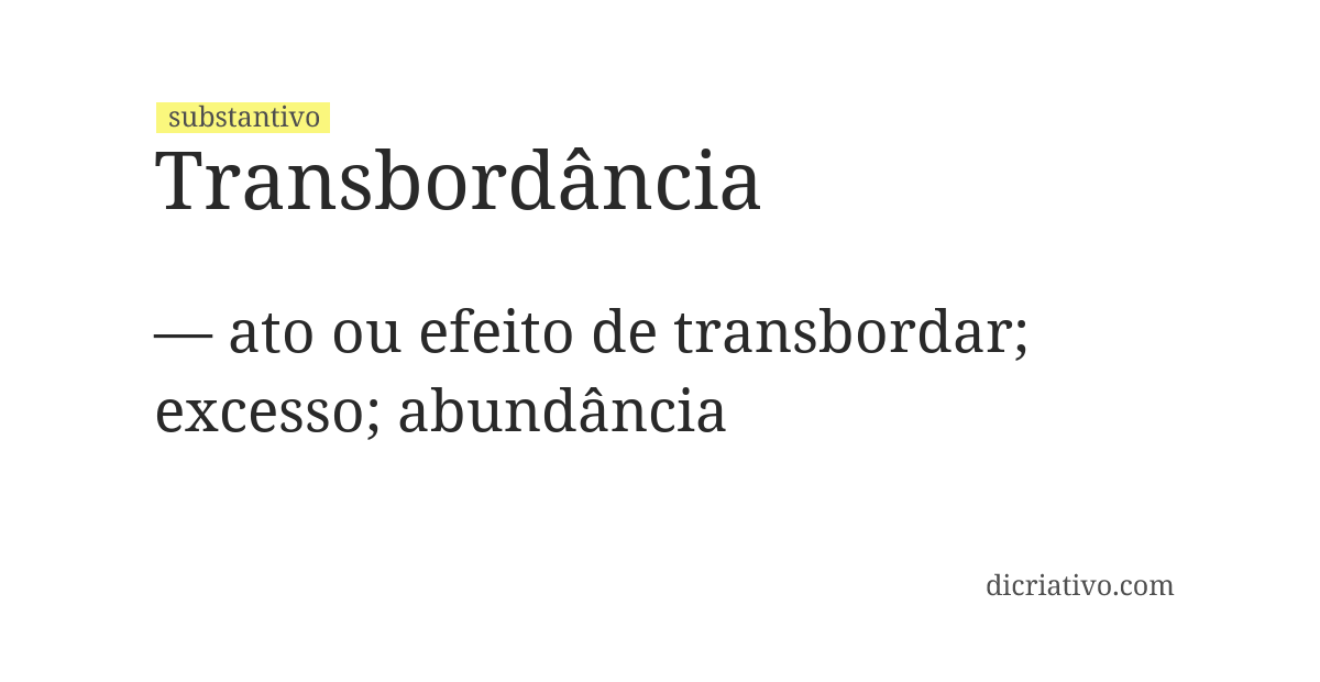 Significado de transbordância
