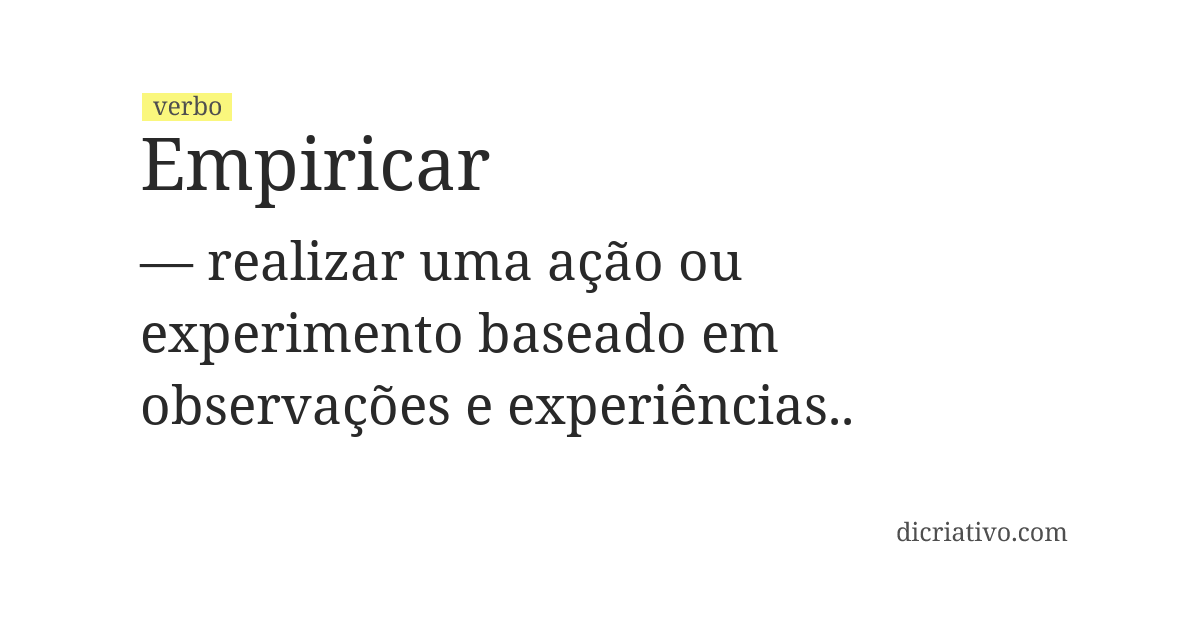 Significado de empiricar