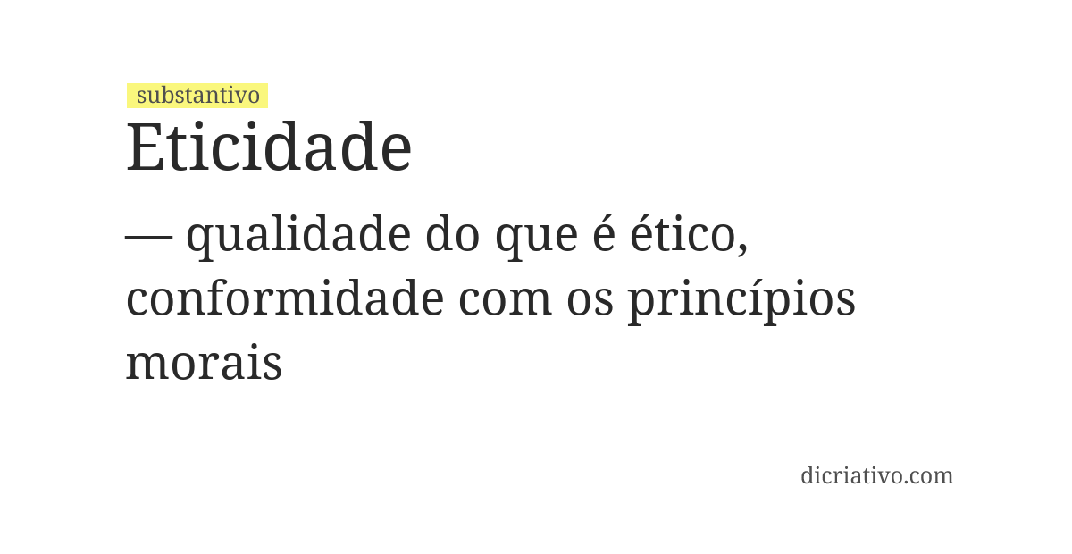 Significado de eticidade