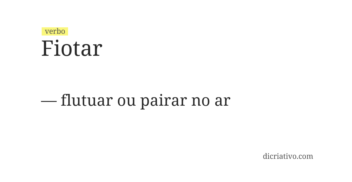 Significado de fiotar