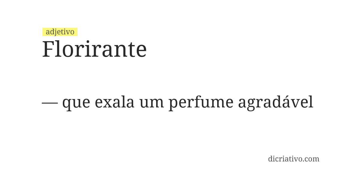 Significado de florirante
