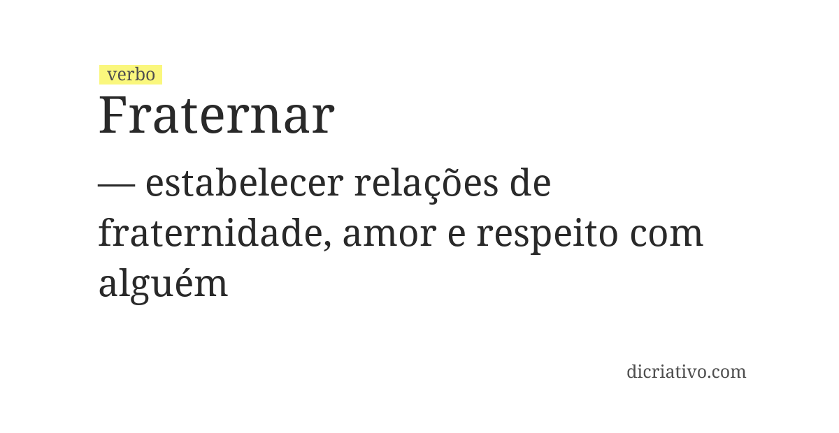 Significado de fraternar