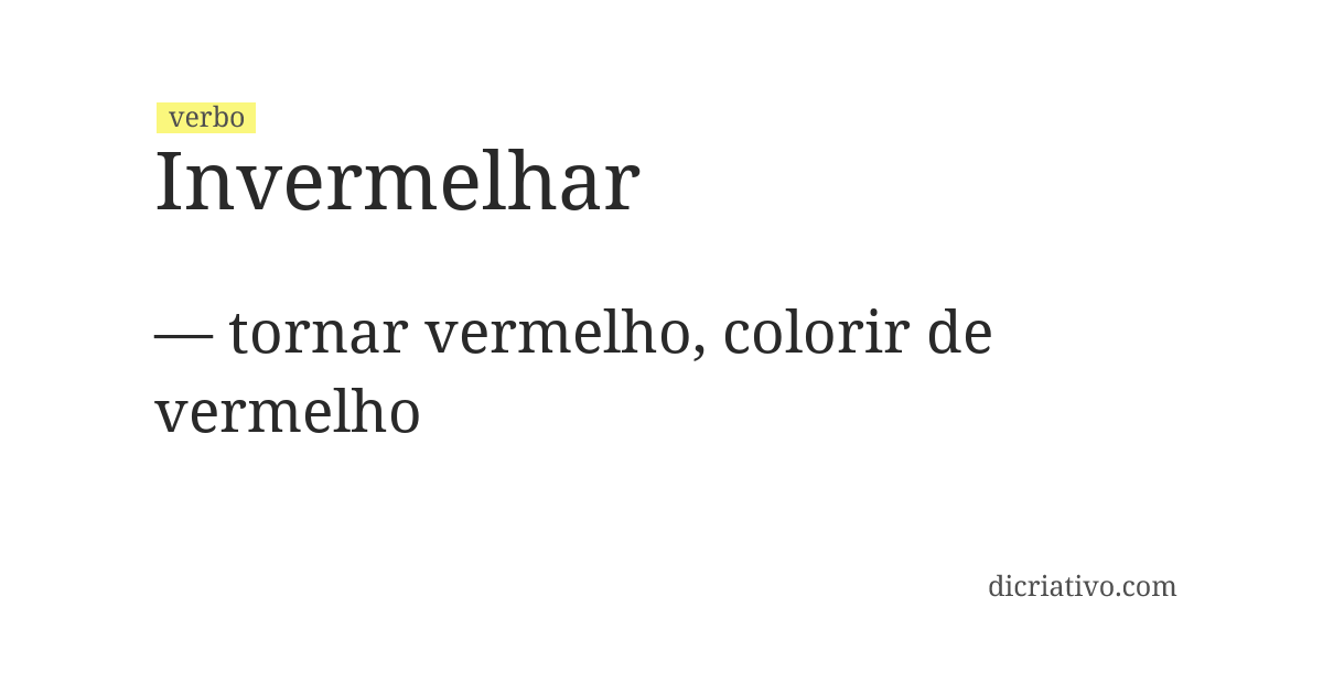 Significado de invermelhar