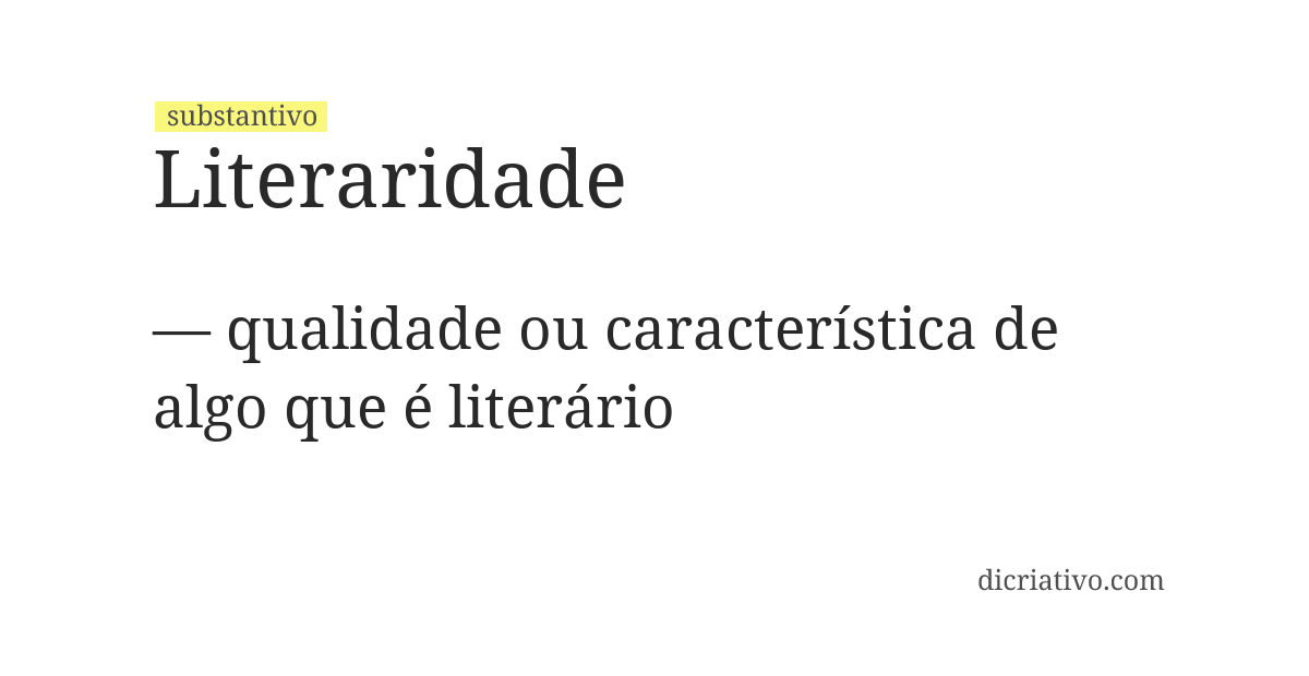 Significado de literaridade