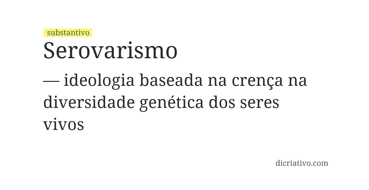 Significado de serovarismo