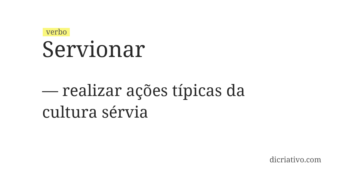 Significado de servionar