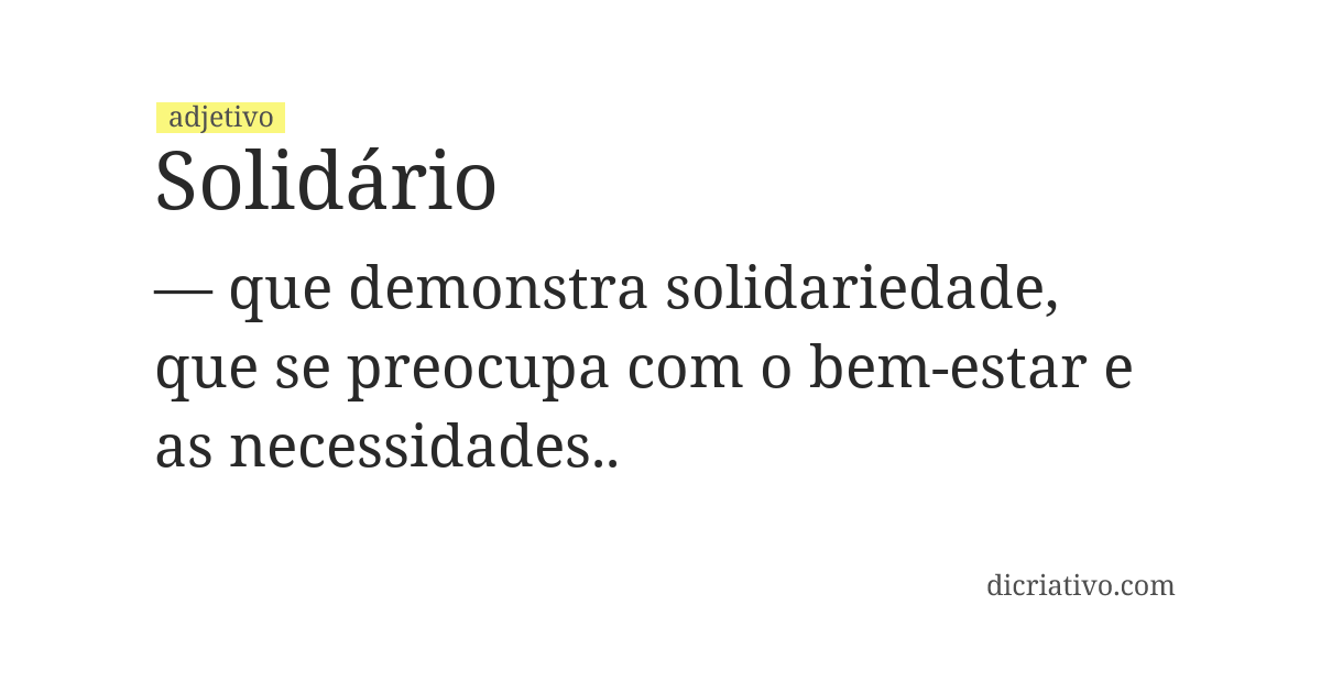 Significado de solidário
