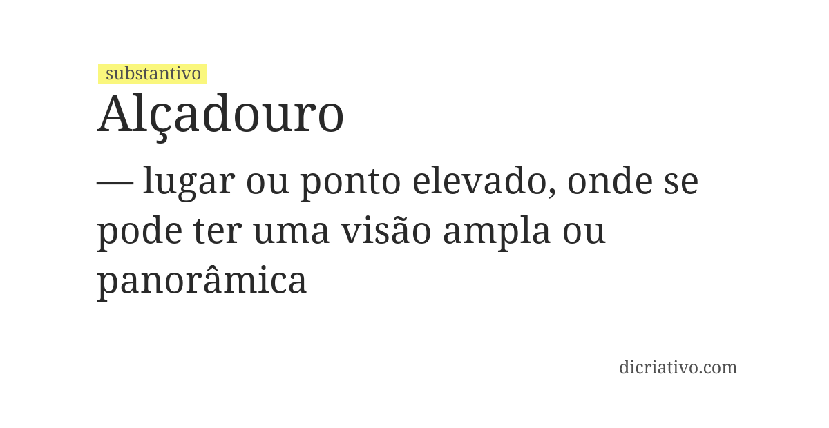 Significado de alçadouro