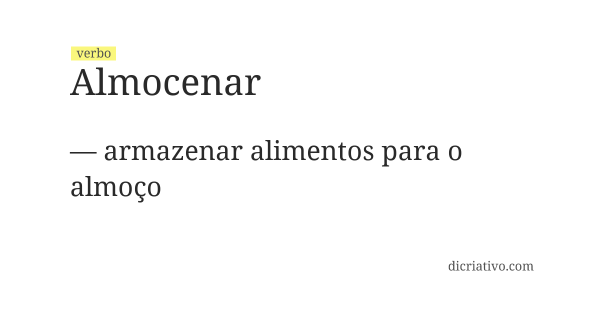 Significado de almocenar
