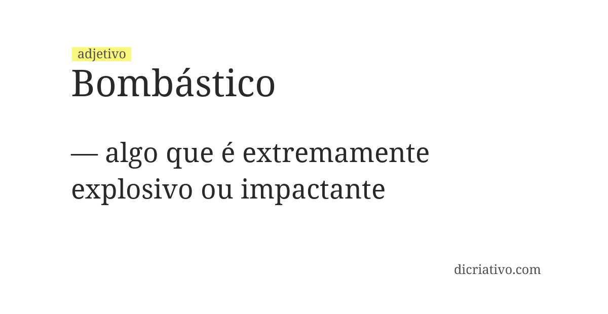 Significado de bombástico