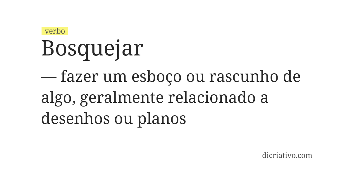 Significado de bosquejar