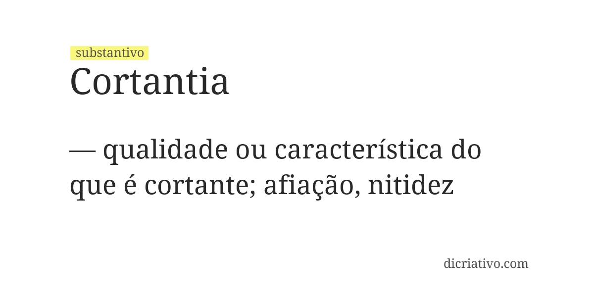 Significado de cortantia
