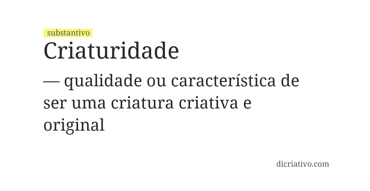 Significado de criaturidade