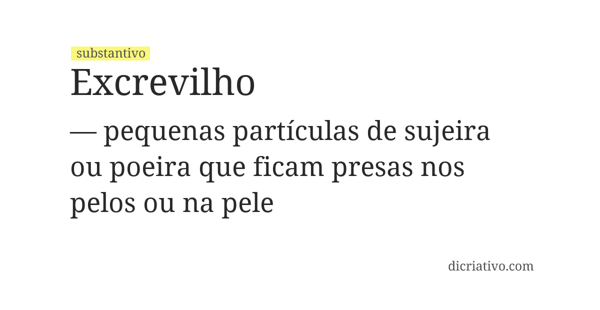 Significado de excrevilho