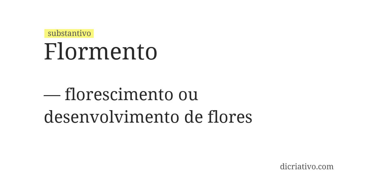 Significado de flormento