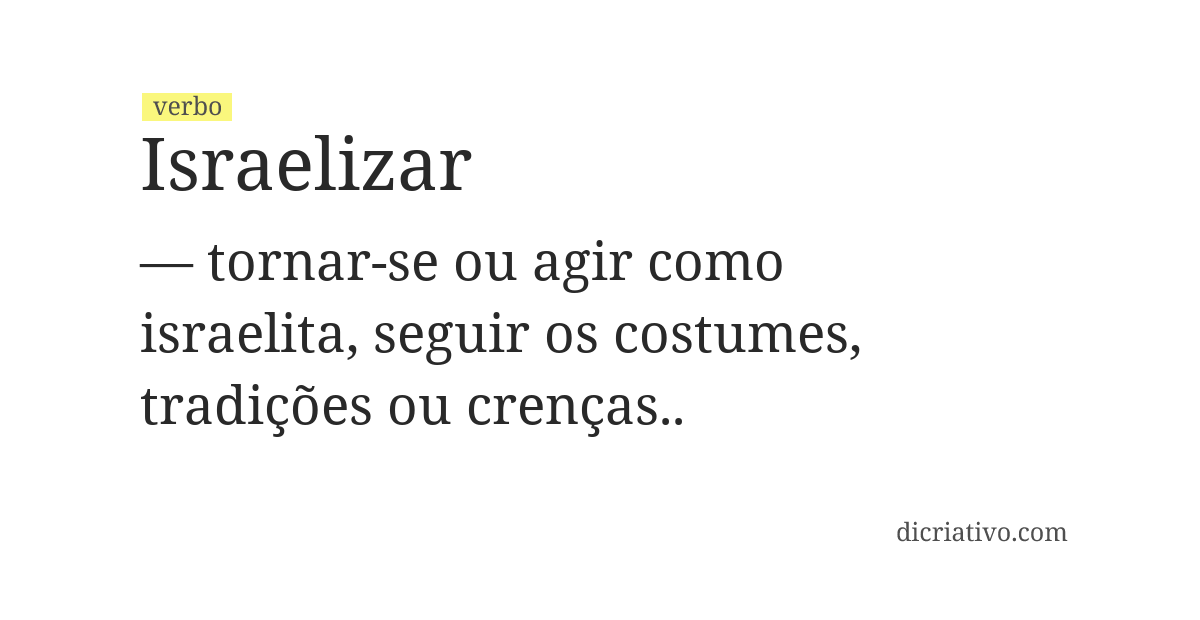 Significado de israelizar