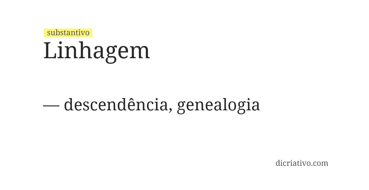 Significado de linhagem