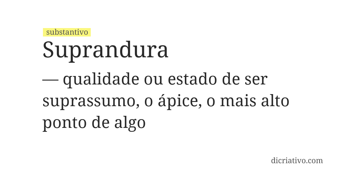 Significado de suprandura