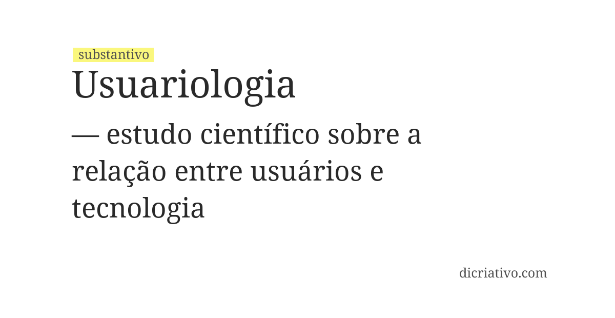 Significado de usuariologia
