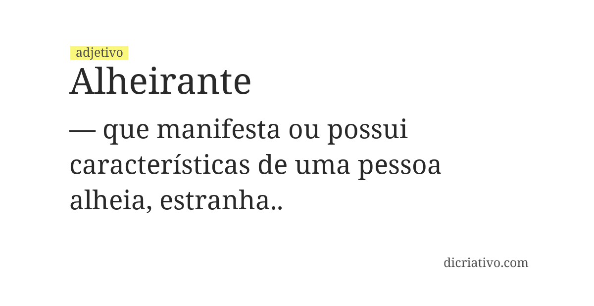 Significado de alheirante