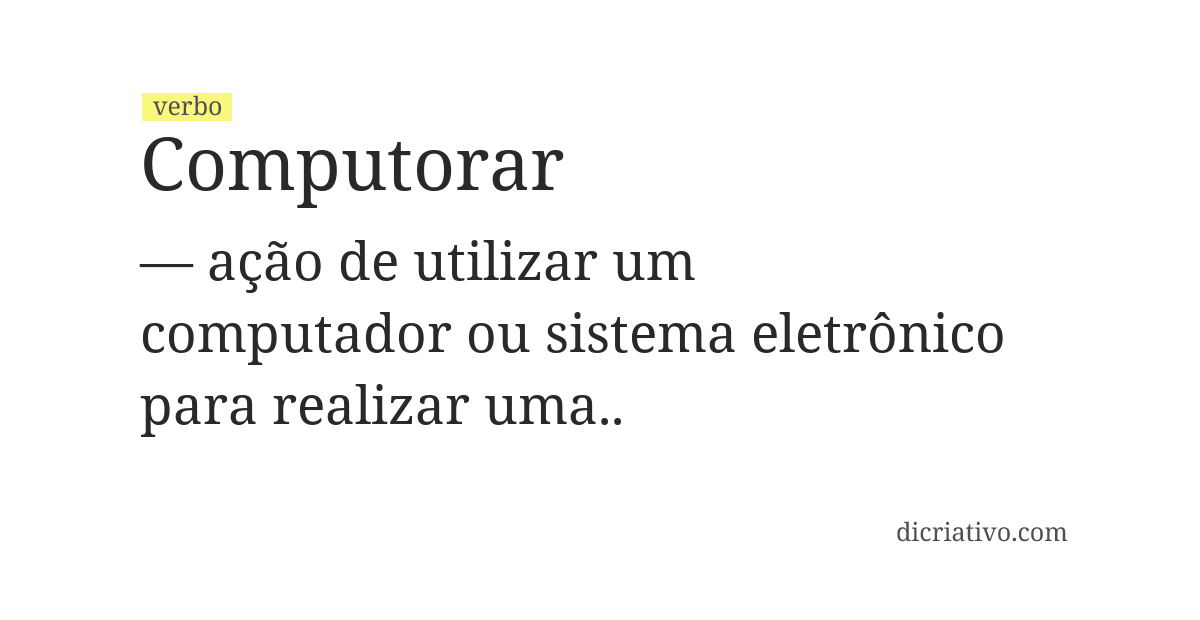 Significado de computorar