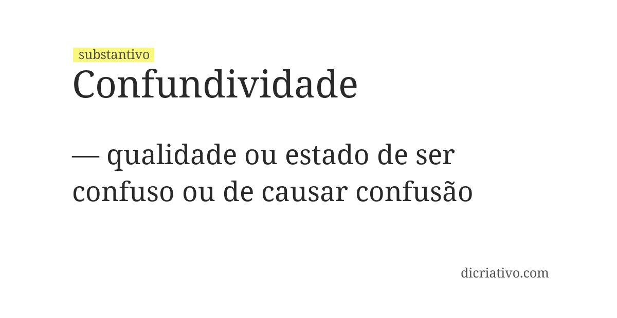 Significado de confundividade