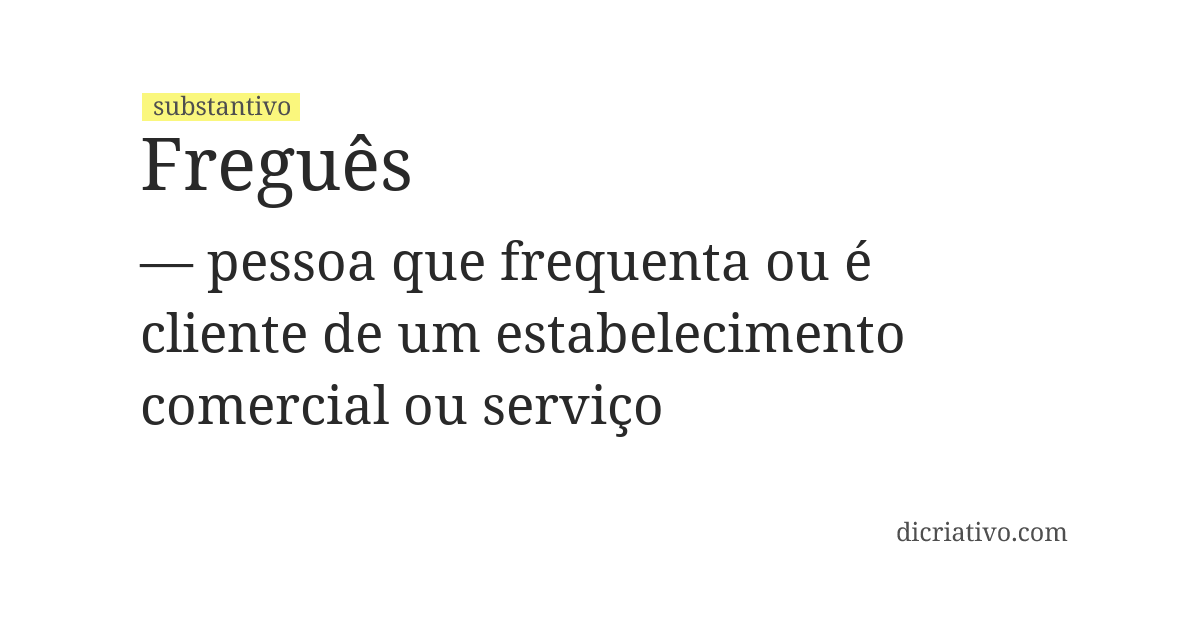 Significado de freguês