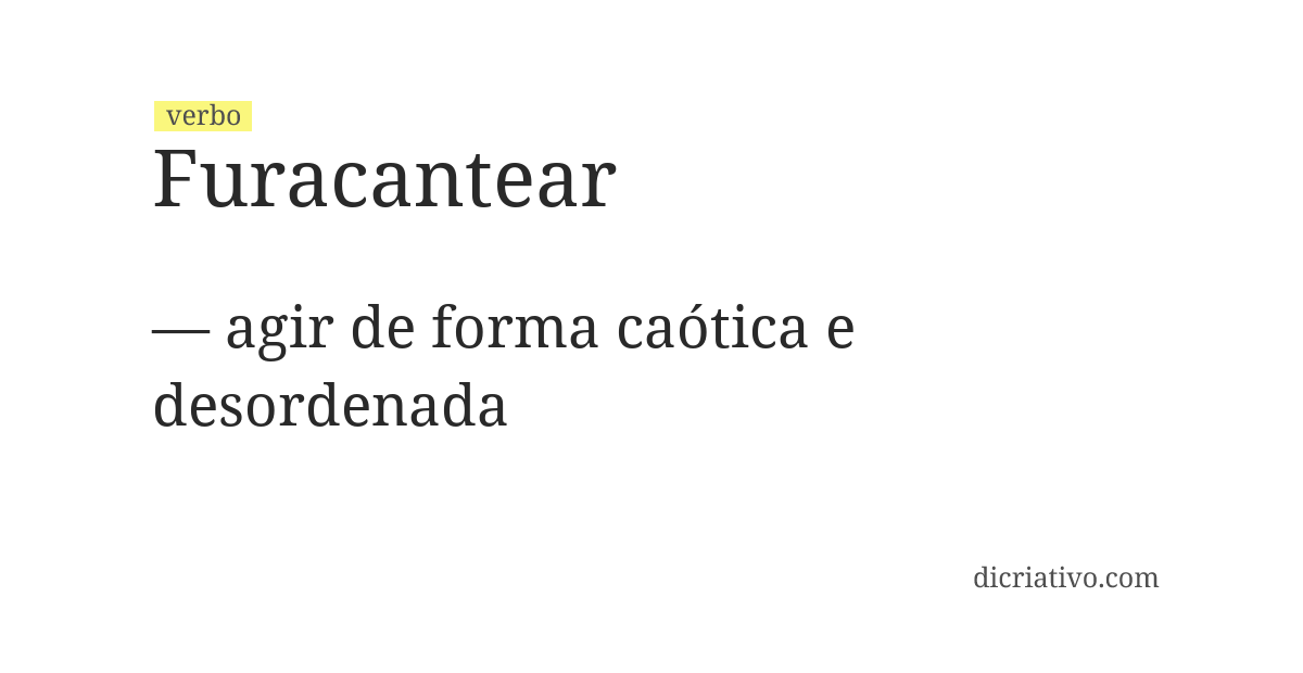 Significado de furacantear