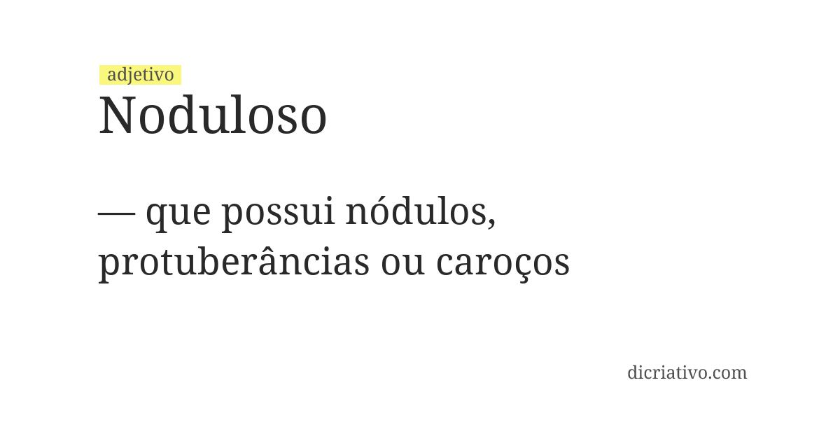Significado de noduloso