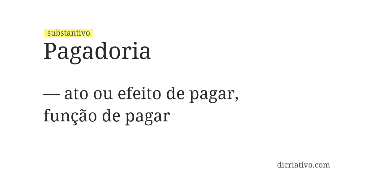 Significado de pagadoria