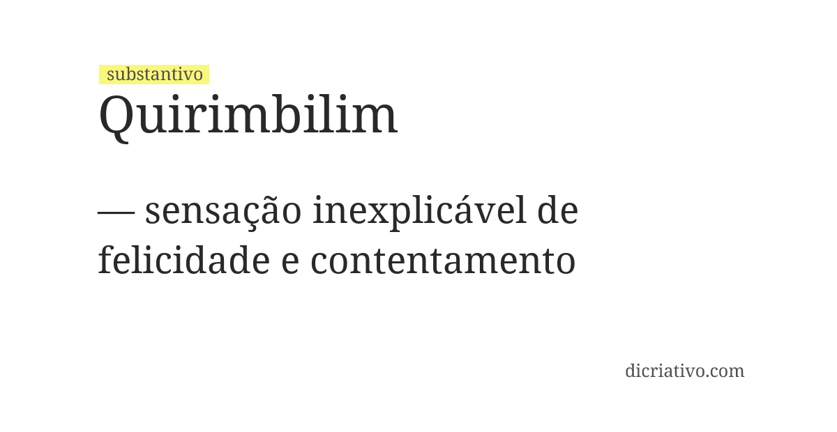 Significado de quirimbilim
