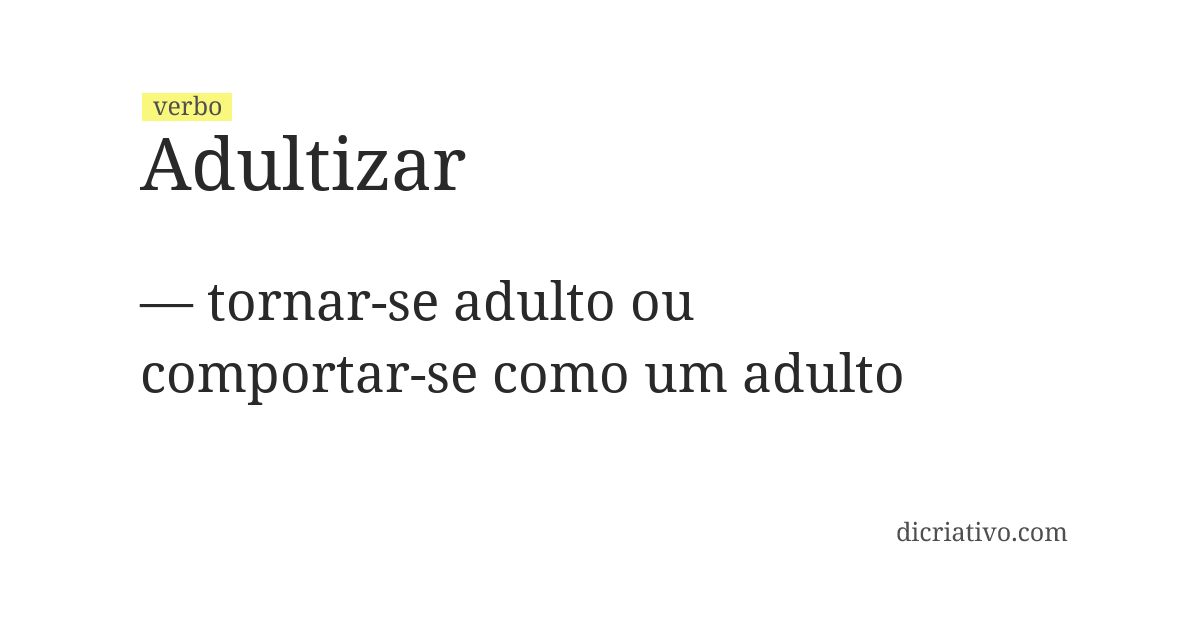 Significado de adultizar