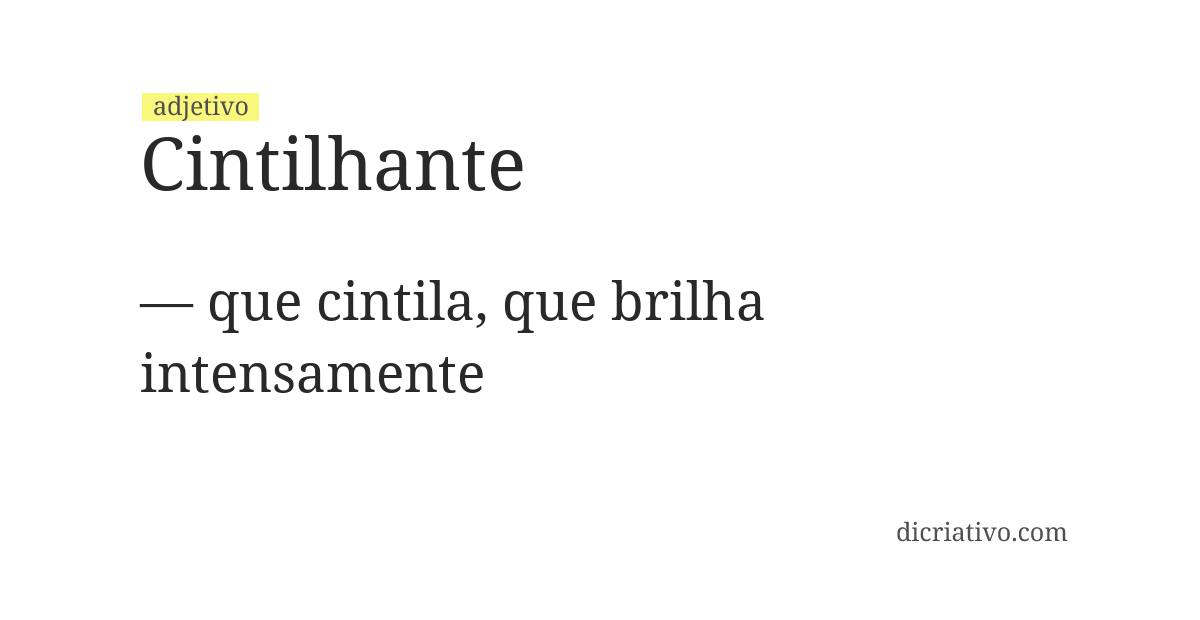 Significado de cintilhante