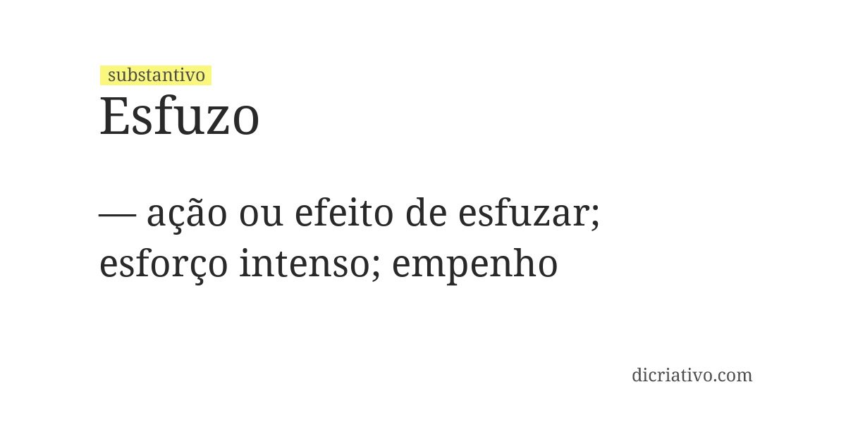 Significado de esfuzo