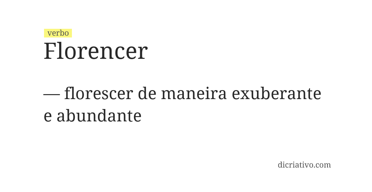 Significado de florencer